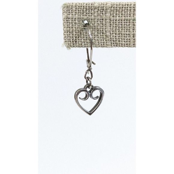 Heart Shaped James Avery Retired Dangle Earrings 925 Sterling Silver Scrolled - Picture 7 of 10